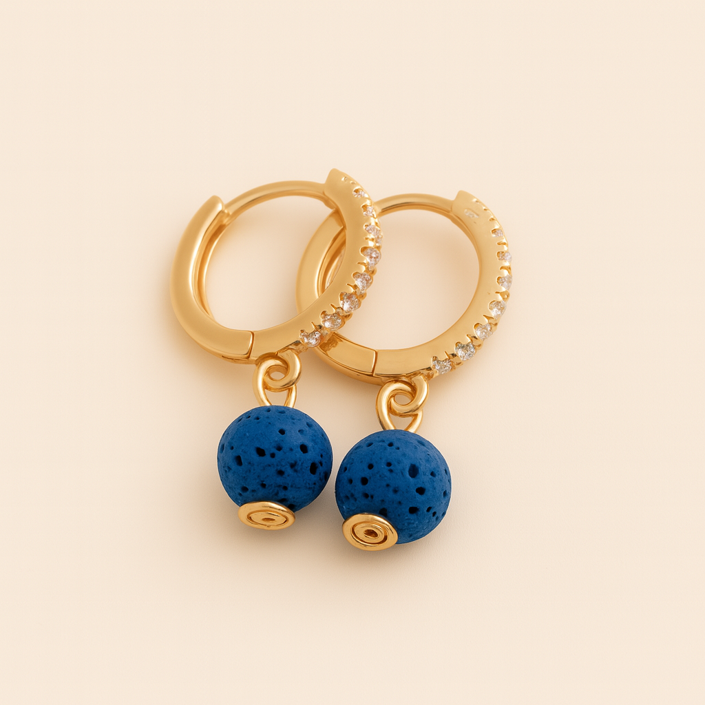 Boucles d'oreilles Halo Flora Argent plaqué or jaune 3µ