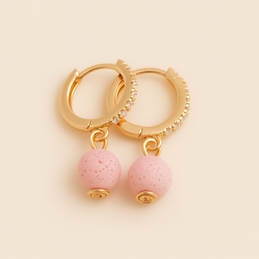 Boucles d'oreilles Halo Flora Argent plaqué or jaune 3µ