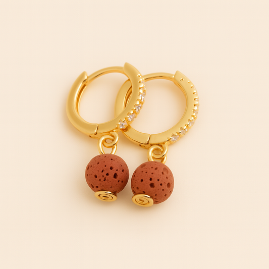 Boucles d'oreilles Halo Flora Argent plaqué or jaune 3µ