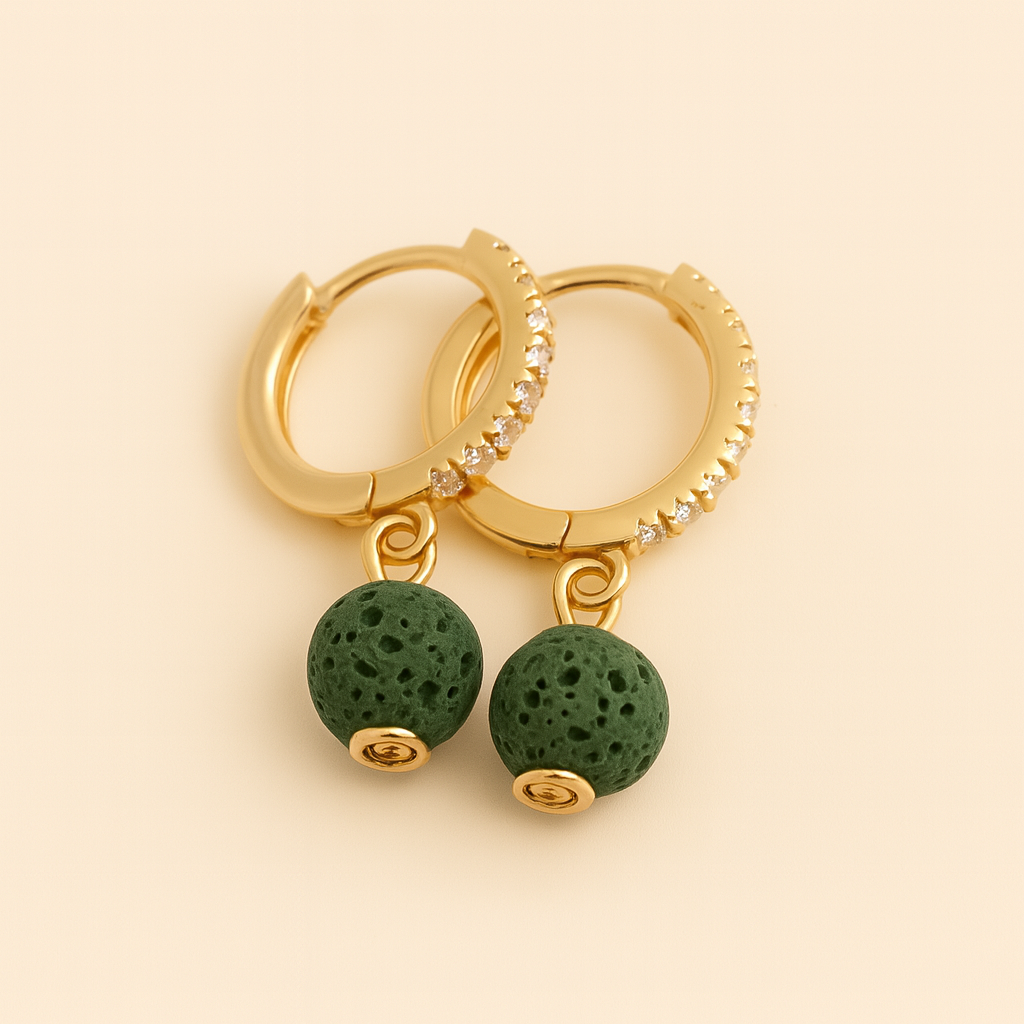 Boucles d'oreilles Halo Flora Argent plaqué or jaune 3µ