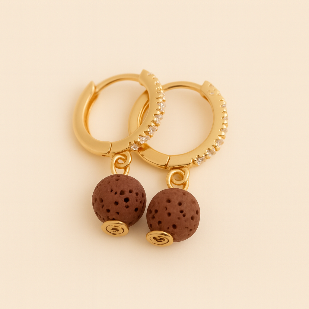 Boucles d'oreilles Halo Flora Argent plaqué or jaune 3µ