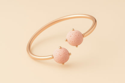 Dualis Jonc argent plaqué or rose 3µ