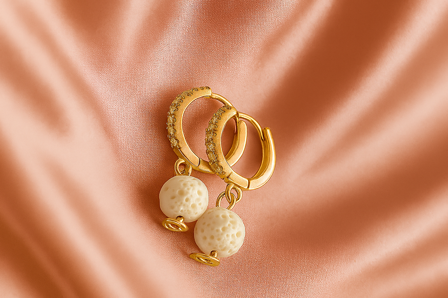 Boucles d'oreilles Halo Flora Argent plaqué or jaune 3µ