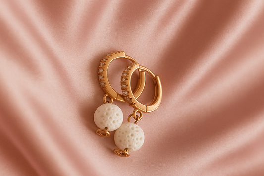 Boucles d'oreilles Halo Flora Argent plaqué or rose 3µ