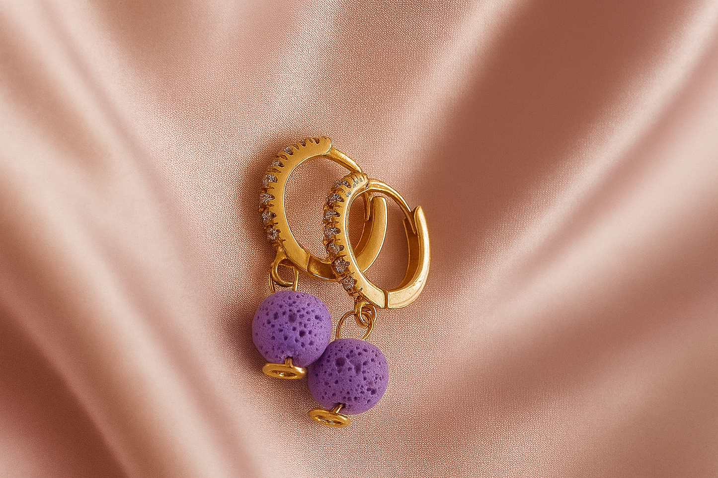 Boucles d'oreilles Halo Flora Argent plaqué or jaune 3µ