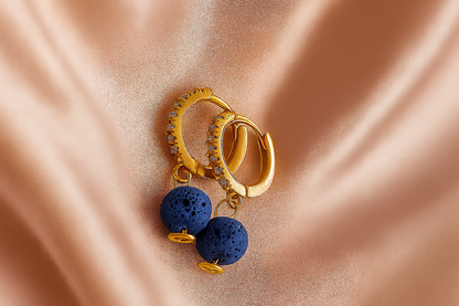 Boucles d'oreilles Halo Flora Argent plaqué or jaune 3µ