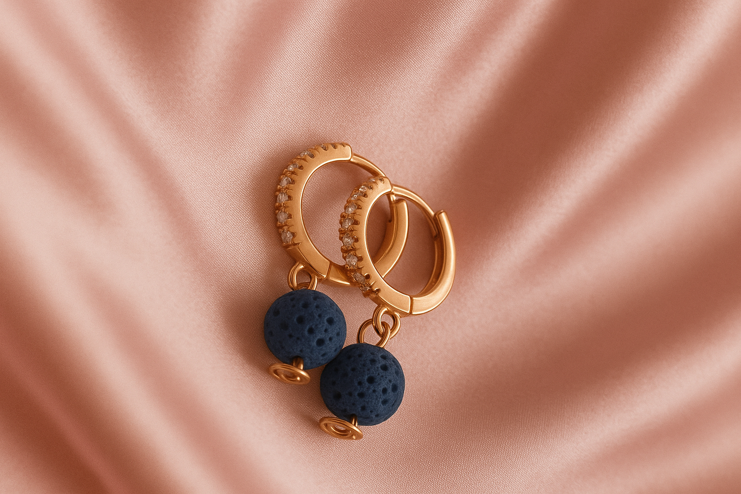 Boucles d'oreilles Halo Flora Argent plaqué or rose 3µ