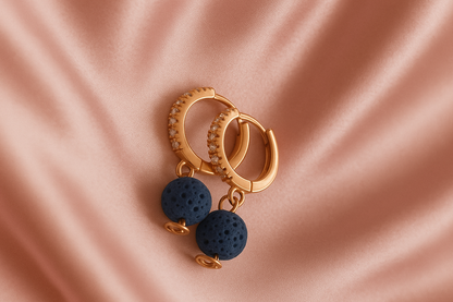 Boucles d'oreilles Halo Flora Argent plaqué or rose 3µ