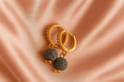 Boucles d'oreilles Halo Flora Argent plaqué or jaune 3µ