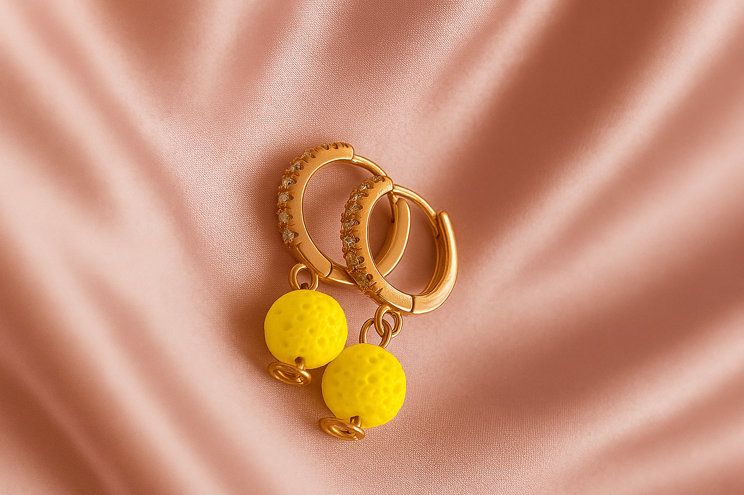 Boucles d'oreilles Halo Flora Argent plaqué or rose 3µ