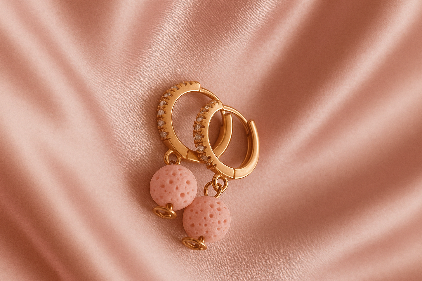 Boucles d'oreilles Halo Flora Argent plaqué or rose 3µ