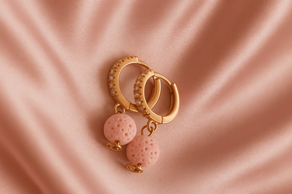 Boucles d'oreilles Halo Flora Argent plaqué or rose 3µ