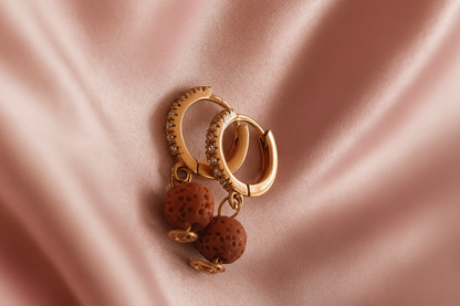 Boucles d'oreilles Halo Flora Argent plaqué or rose 3µ
