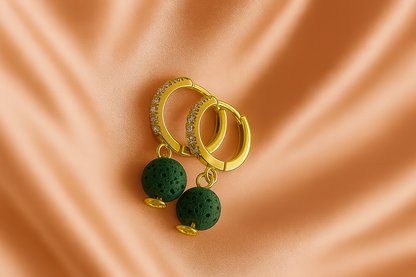 Boucles d'oreilles Halo Flora Argent plaqué or jaune 3µ