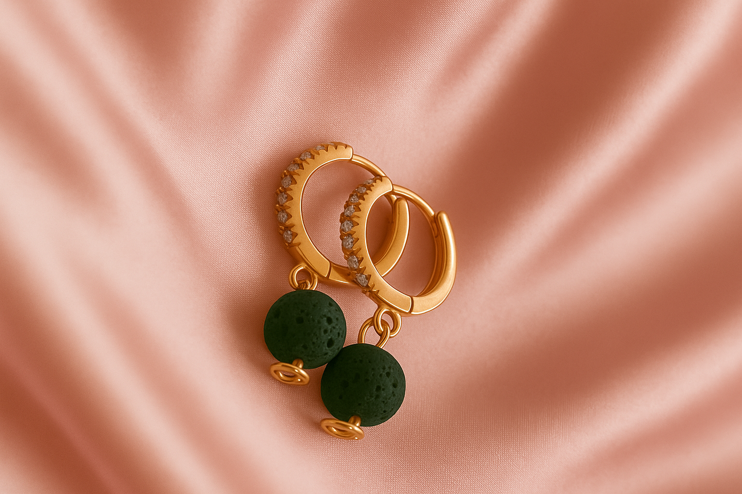 Boucles d'oreilles Halo Flora Argent plaqué or rose 3µ