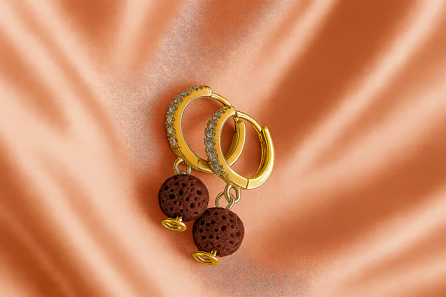 Boucles d'oreilles Halo Flora Argent plaqué or jaune 3µ