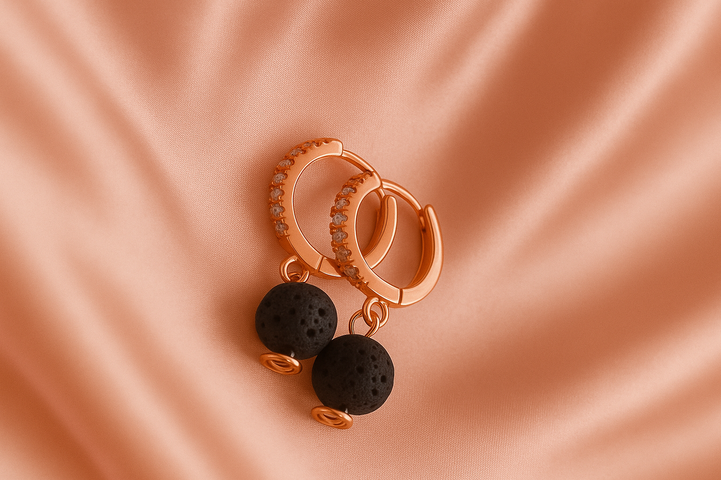 Boucles d'oreilles Halo Flora Argent plaqué or rose 3µ