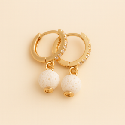 Boucles d'oreilles Halo Flora Argent plaqué or jaune 3µ