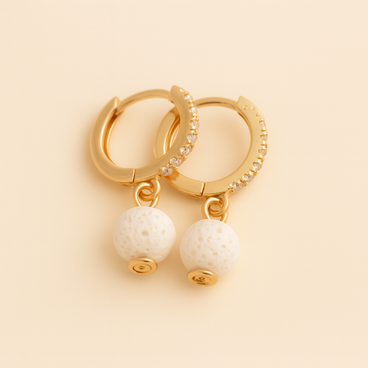 Boucles d'oreilles Halo Flora Argent plaqué or jaune 3µ