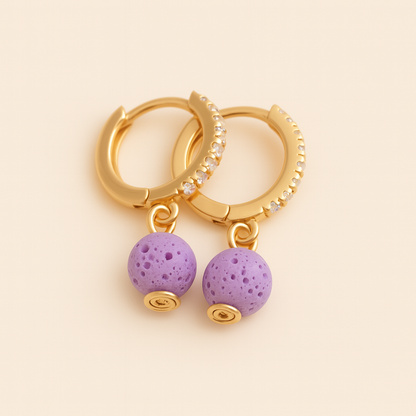 Boucles d'oreilles Halo Flora Argent plaqué or jaune 3µ