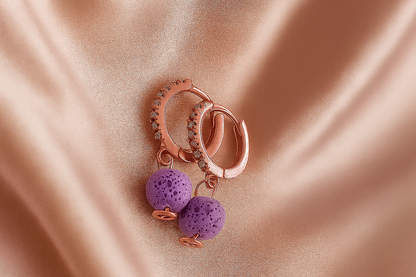 Boucles d'oreilles Halo Flora Argent plaqué or rose 3µ