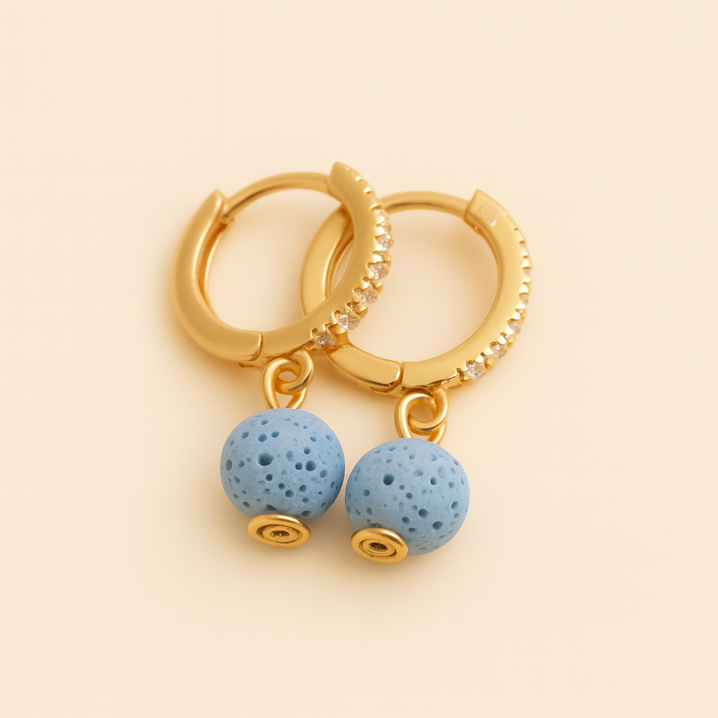 Boucles d'oreilles Halo Flora Argent plaqué or jaune 3µ