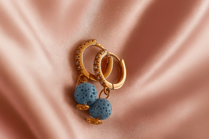 Boucles d'oreilles Halo Flora Argent plaqué or rose 3µ