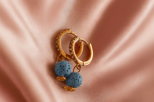 Boucles d'oreilles Halo Flora Argent plaqué or rose 3µ