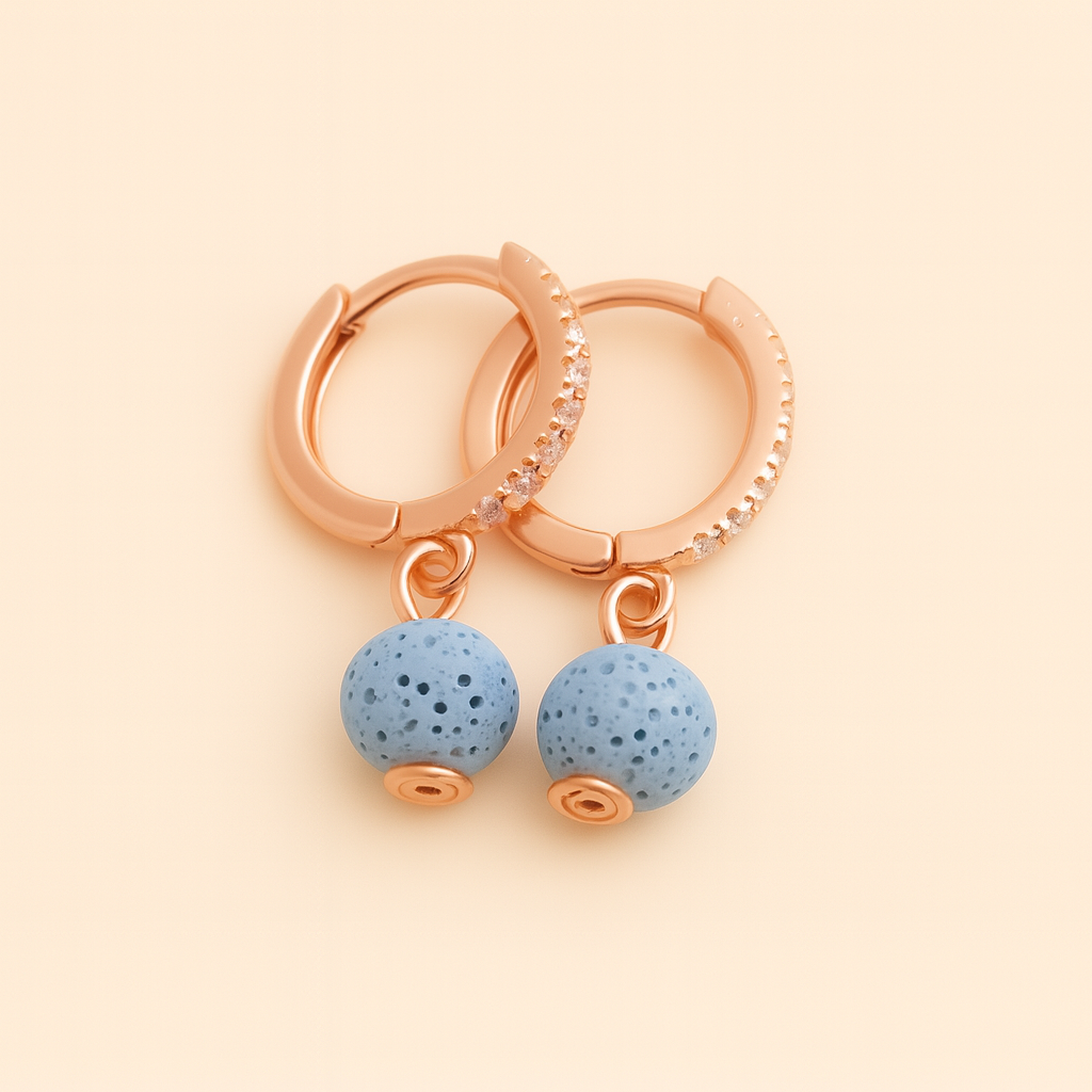 Boucles d'oreilles Halo Flora Argent plaqué or rose 3µ