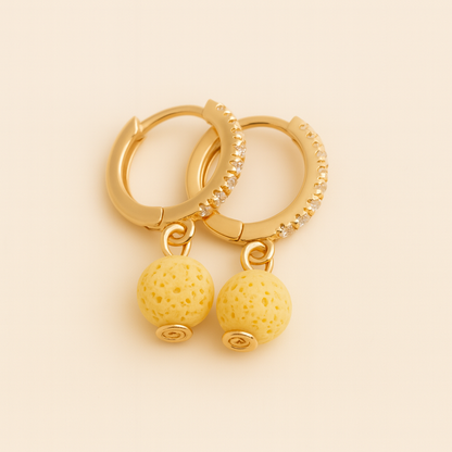 Boucles d'oreilles Halo Flora Argent plaqué or jaune 3µ