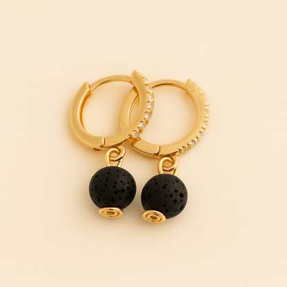 Boucles d'oreilles Halo Flora Argent plaqué or jaune 3µ