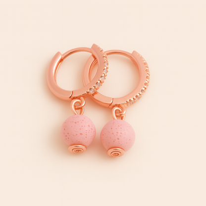 Boucles d'oreilles Halo Flora Argent plaqué or rose 3µ