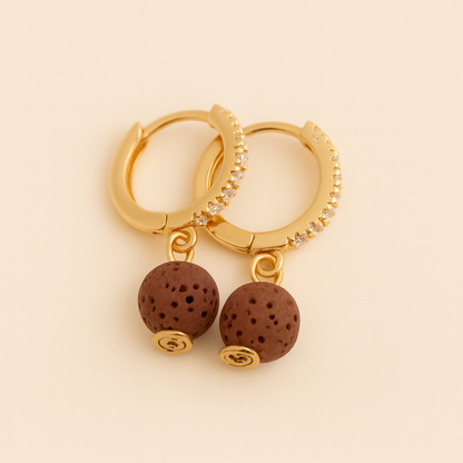 Boucles d'oreilles Halo Flora Argent plaqué or jaune 3µ