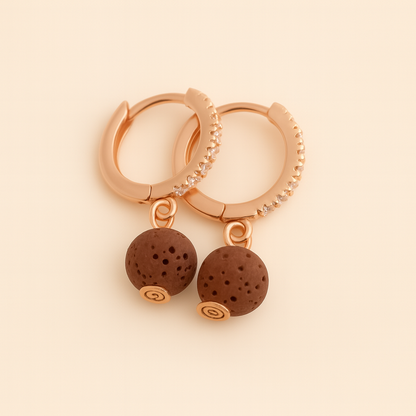 Boucles d'oreilles Halo Flora Argent plaqué or rose 3µ