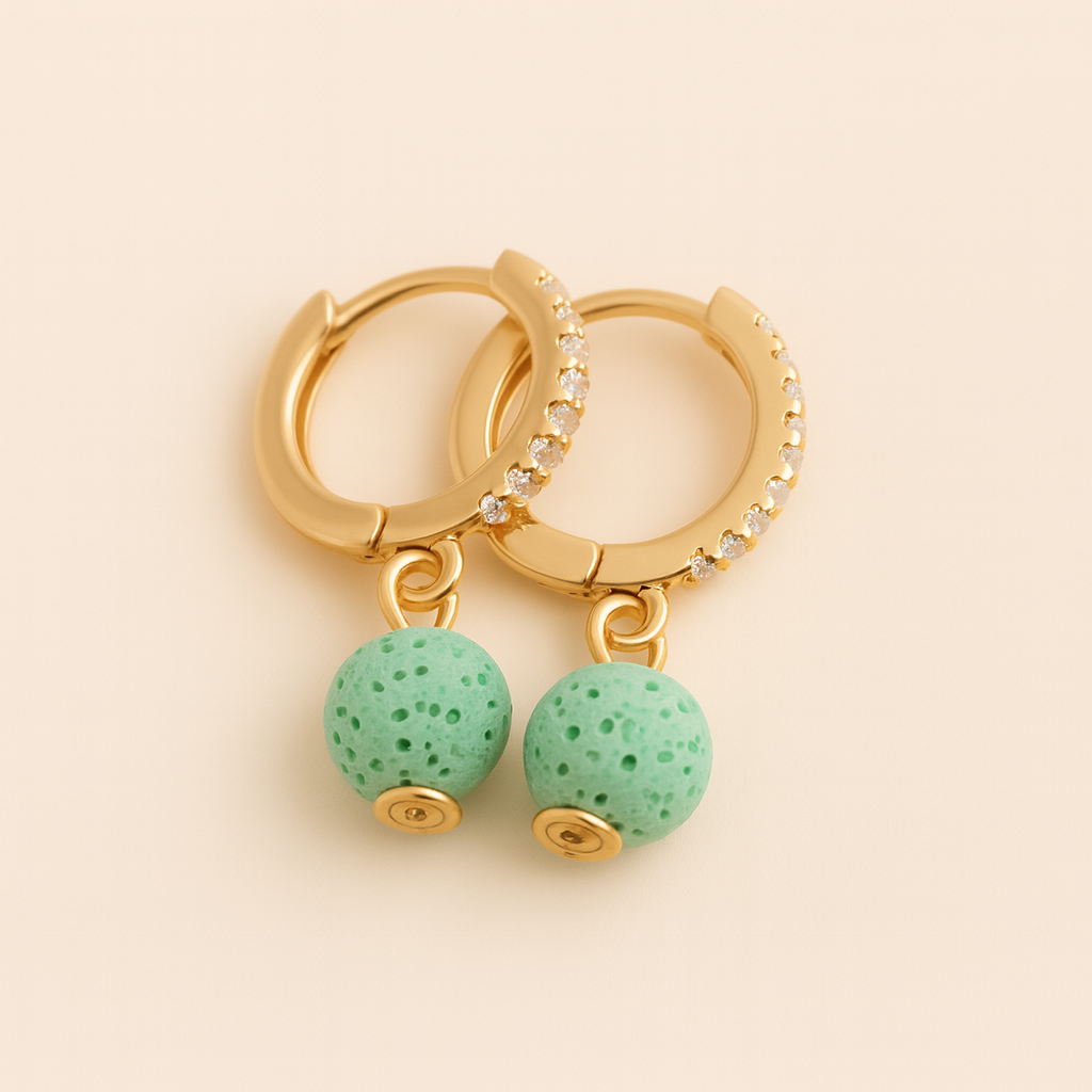 Boucles d'oreilles Halo Flora Argent plaqué or jaune 3µ