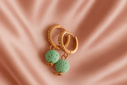 Boucles d'oreilles Halo Flora Argent plaqué or rose 3µ