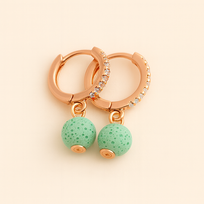 Boucles d'oreilles Halo Flora Argent plaqué or rose 3µ