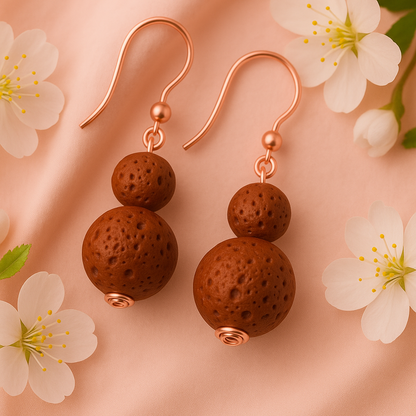 Boucles d'oreilles Luma Flos - Argent plaqué or rose 3µ
